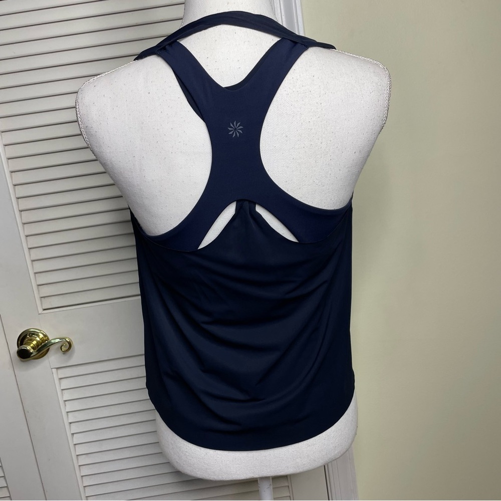 Athleta Tank Sports Bra 2-In-1 Ultimate Support Top Navy blue Medium - Picture 3 of 8